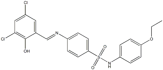 4-{[(E)-(3,5-dichloro-2-hydroxyphenyl)methylidene]amino}-N-(4-ethoxyphenyl)benzenesulfonamide Struktur