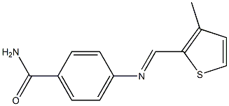 4-{[(E)-(3-methyl-2-thienyl)methylidene]amino}benzamide 结构式