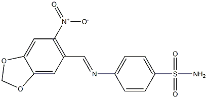 4-{[(E)-(6-nitro-1,3-benzodioxol-5-yl)methylidene]amino}benzenesulfonamide Structure