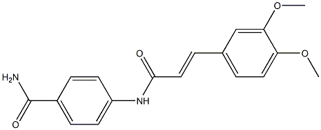 4-{[(E)-3-(3,4-dimethoxyphenyl)-2-propenoyl]amino}benzamide Struktur