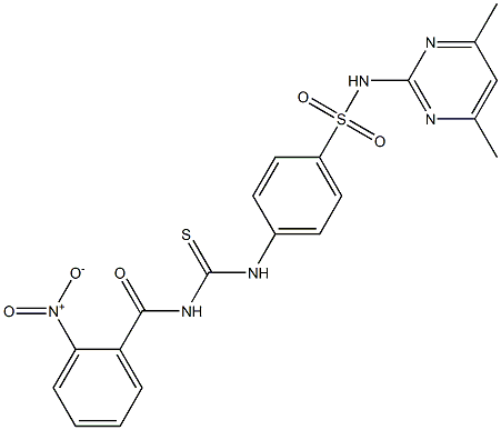 N-(4,6-dimethyl-2-pyrimidinyl)-4-({[(2-nitrobenzoyl)amino]carbothioyl}amino)benzenesulfonamide Struktur