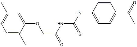 N-(4-acetylphenyl)-N'-[2-(2,5-dimethylphenoxy)acetyl]thiourea Struktur