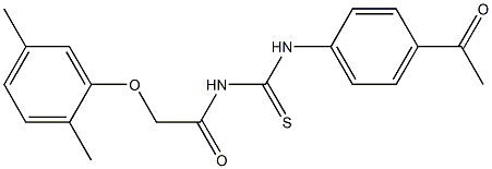 N-(4-acetylphenyl)-N'-[2-(2,5-dimethylphenoxy)acetyl]thiourea Structure