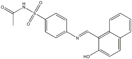 N-acetyl-4-{[(E)-(2-hydroxy-1-naphthyl)methylidene]amino}benzenesulfonamide Structure