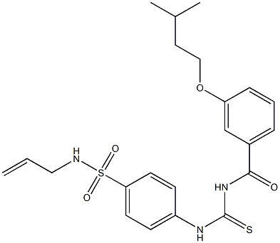 N-allyl-4-[({[3-(isopentyloxy)benzoyl]amino}carbothioyl)amino]benzenesulfonamide Structure