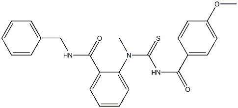N-benzyl-2-[{[(4-methoxybenzoyl)amino]carbothioyl}(methyl)amino]benzamide