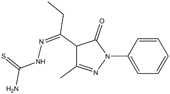 2-[(Z)-1-(3-methyl-5-oxo-1-phenyl-4,5-dihydro-1H-pyrazol-4-yl)propylidene]-1-hydrazinecarbothioamide|