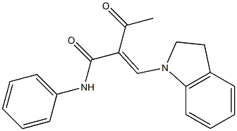 (E)-2-acetyl-3-(2,3-dihydro-1H-indol-1-yl)-N-phenyl-2-propenamide Struktur