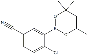 4-Chloro-3-(4,4,6-trimethyl-1,3,2-dioxaborinan-2-yl)benzonitrile Structure