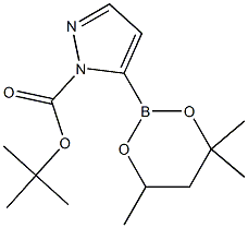 tert-Butyl 5-(4,4,6-trimethyl-1,3,2-dioxaborinan-2-yl)-1H-pyrazole-1-carboxylate Structure