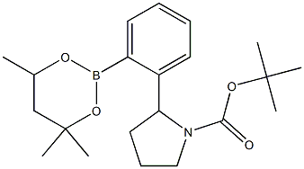 tert-Butyl 2-[2-(4,4,6-trimethyl-1,3,2-dioxaborinan-2-yl)phenyl]pyrrolidine-1-carboxylate Structure