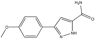3-(4-甲氧苯基)-1H-吡唑-5-羧甲酰胺, , 结构式