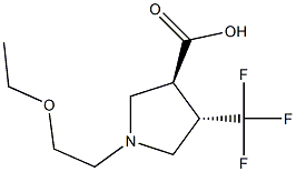 (3S,4S)-1-(2-ethoxyethyl)-4-(trifluoromethyl)pyrrolidine-3-carboxylic acid Struktur