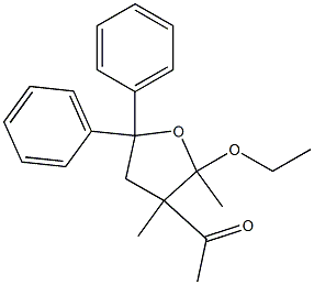 Tetrahydro-2-ethoxy-5,5-diphenyl-2,3-dimethyl-3-acetylfuran Structure