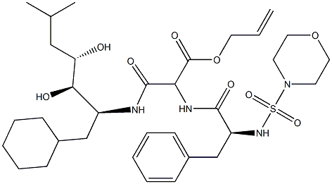 3-[[(1S,2R,3S)-1-(Cyclohexylmethyl)-2,3-dihydroxy-5-methylhexyl]amino]-3-oxo-2-[(S)-2-(4-morpholinylsulfonylamino)-3-phenylpropanoylamino]propionic acid allyl ester Structure