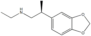 (2S)-2-(1,3-ベンゾジオキソール-5-イル)-N-エチル-1-プロパンアミン 化学構造式