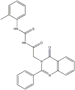 1-[(4-オキソ-2-フェニル-3,4-ジヒドロキナゾリン-3-イル)アセチル]-3-(o-トリル)チオ尿素 化学構造式