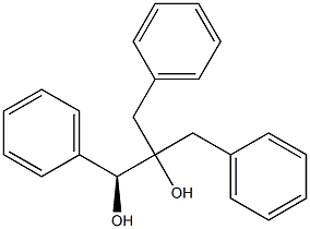 [S,(-)]-2-ベンジル-1,3-ジフェニル-1,2-プロパンジオール 化学構造式