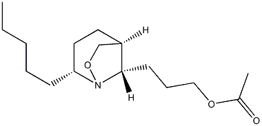 酢酸3-[(2R,5S,8S)-2-ペンチル-1-アザ-7-オキサビシクロ[3.2.1]オクタン-8-イル]プロピル 化学構造式