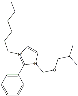 3-Hexyl-2-phenyl-1-[(2-methylpropoxy)methyl]-1H-imidazol-3-ium Structure