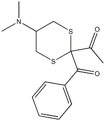 2-Acetyl-2-benzoyl-5-(dimethylamino)-1,3-dithiane Structure