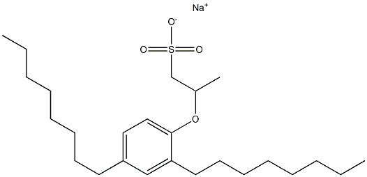 2-(2,4-Dioctylphenoxy)propane-1-sulfonic acid sodium salt Structure