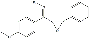 (E)-[3-フェニルオキシラニル](4-メトキシフェニル)ケトンオキシム 化学構造式