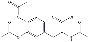 2-アセチルアミノ-3-(3,4-ジアセトキシフェニル)プロピオン酸 化学構造式