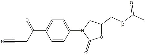 (5S)-5-Acetylaminomethyl-3-[4-cyanoacetylphenyl]oxazolidin-2-one Struktur