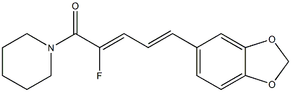 (2Z,4E)-1-Piperidino-2-fluoro-5-(1,3-benzodioxol-5-yl)-2,4-pentadien-1-one Structure