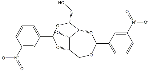 2-O,5-O:3-O,6-O-Bis(3-nitrobenzylidene)-L-glucitol Struktur