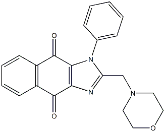 4,9-Dihydro-2-(4-morpholinylmethyl)-1-phenyl-1H-naphth[2,3-d]imidazole-4,9-dione Structure
