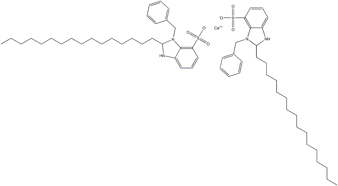 Bis(1-benzyl-2,3-dihydro-2-hexadecyl-1H-benzimidazole-7-sulfonic acid)calcium salt Structure