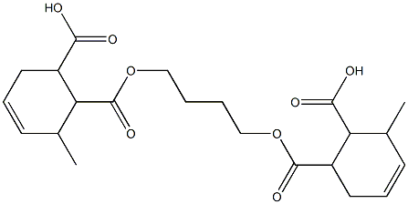 2-[4-(2-Carboxy-3-methyl-4-cyclohexenylcarbonyloxy)butoxycarbonyl]-3-methyl-4-cyclohexene-1-carboxylic acid 结构式