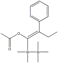 (E)-1-(1,1,2,2,2-Pentamethyldisilanyl)-2-phenyl-1-buten-1-ol acetate Structure