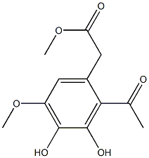 2-Acetyl-3,4-dihydroxy-5-methoxyphenylacetic acid methyl ester Structure
