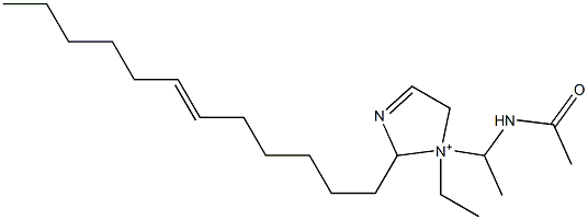1-[1-(アセチルアミノ)エチル]-2-(6-ドデセニル)-1-エチル-3-イミダゾリン-1-イウム 化学構造式