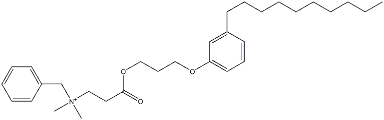 N,N-Dimethyl-N-benzyl-N-[2-[[3-(3-decylphenyloxy)propyl]oxycarbonyl]ethyl]aminium Structure
