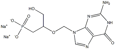 2-[[(2-Amino-1,9-dihydro-6-oxo-6H-purin)-9-yl]methoxy]-3-hydroxypropylphosphonic acid disodium salt Structure