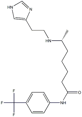 (R)-6-[2-(1H-Imidazol-4-yl)ethylamino]-N-[4-(trifluoromethyl)phenyl]heptanamide Struktur