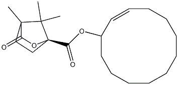 (1S)-4,7,7-トリメチル-3-オキソ-2-オキサビシクロ[2.2.1]ヘプタン-1-カルボン酸2-シクロドデセン-1-イル 化学構造式