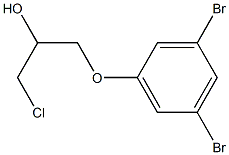 1-(3,5-ジブロモフェノキシ)-3-クロロ-2-プロパノール 化学構造式
