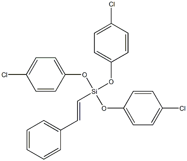 [(E)-2-フェニルエテニル]トリス(4-クロロフェノキシ)シラン 化学構造式
