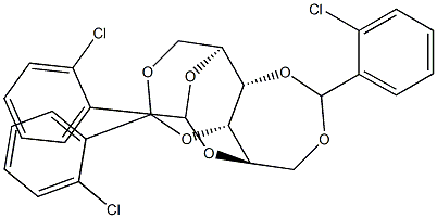 1-O,4-O:2-O,5-O:3-O,6-O-Tris(2-chlorobenzylidene)-L-glucitol Struktur