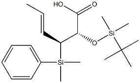 (2S,3S,4E)-2-[[Dimethyl(tert-butyl)silyl]oxy]-3-[dimethyl(phenyl)silyl]-4-hexenoic acid Structure