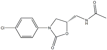 (5S)-5-Acetylaminomethyl-3-[4-chlorophenyl]oxazolidin-2-one 结构式