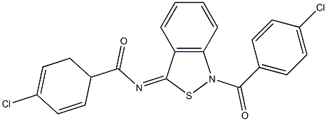 1-(p-クロロベンゾイル)-3(1H)-(p-クロロベンゾイル)イミノ-2,1-ベンゾイソチアゾール 化学構造式
