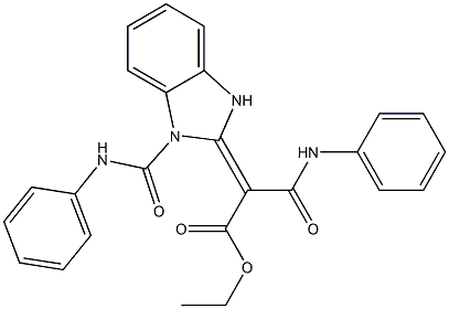 (Phenylaminocarbonyl)[[1-(phenylaminocarbonyl)-2,3-dihydro-1H-benzimidazol]-2-ylidene]acetic acid ethyl ester Structure