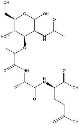 2-(Acetylamino)-3-O-[1-[[(S)-1-[[(R)-1,3-dicarboxypropyl]aminocarbonyl]ethyl]aminocarbonyl]ethyl]-2-deoxy-D-glucopyranose Struktur