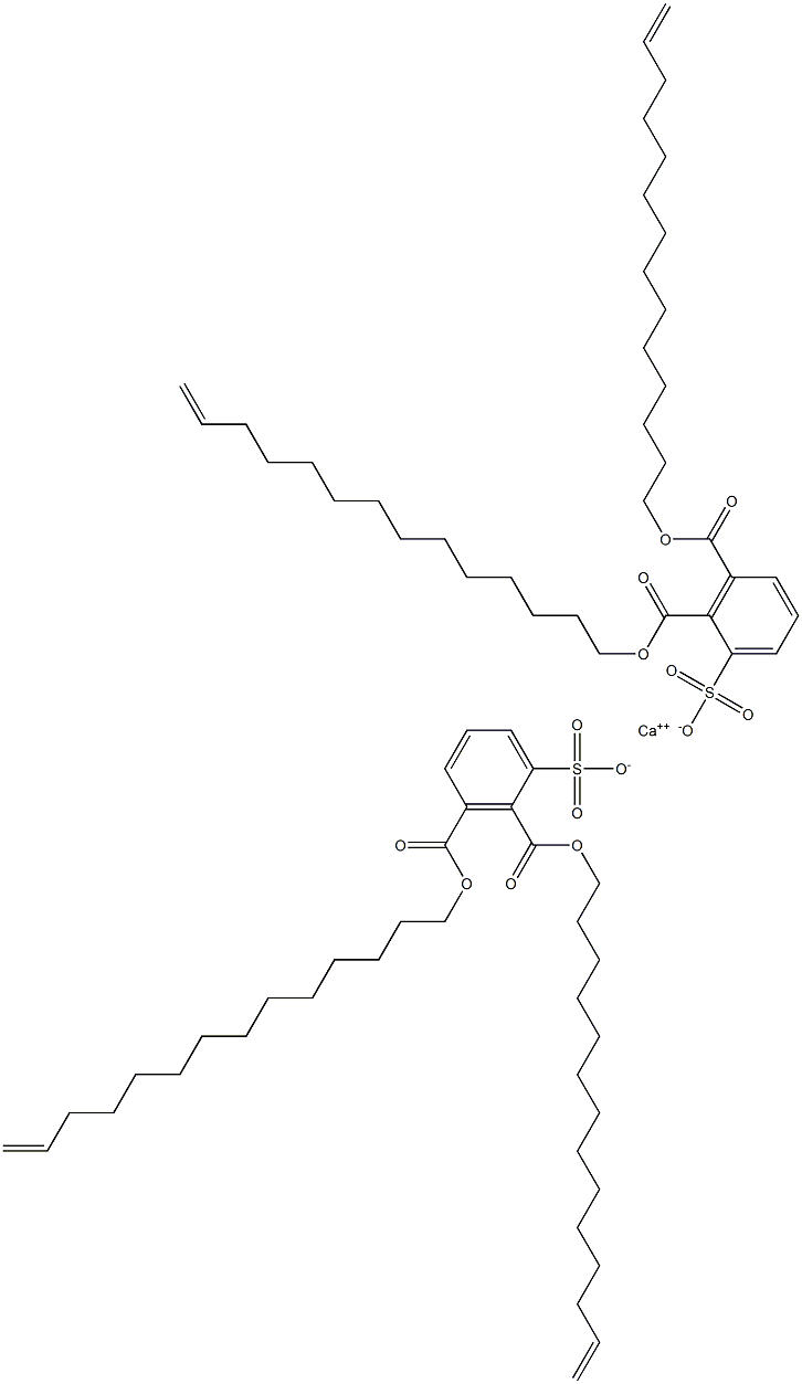 Bis[2,3-di(13-tetradecenyloxycarbonyl)benzenesulfonic acid]calcium salt Structure